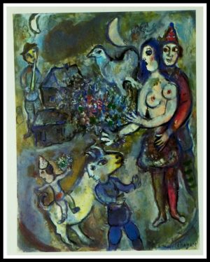 (ALT="Lithography Marc CHAGALL au cirque signed in the plate 1968")