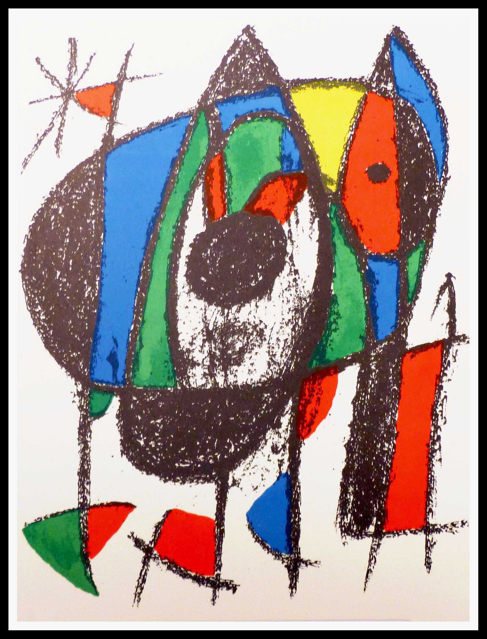 Lithographie originale Miro V 1975 32 x 24 cm