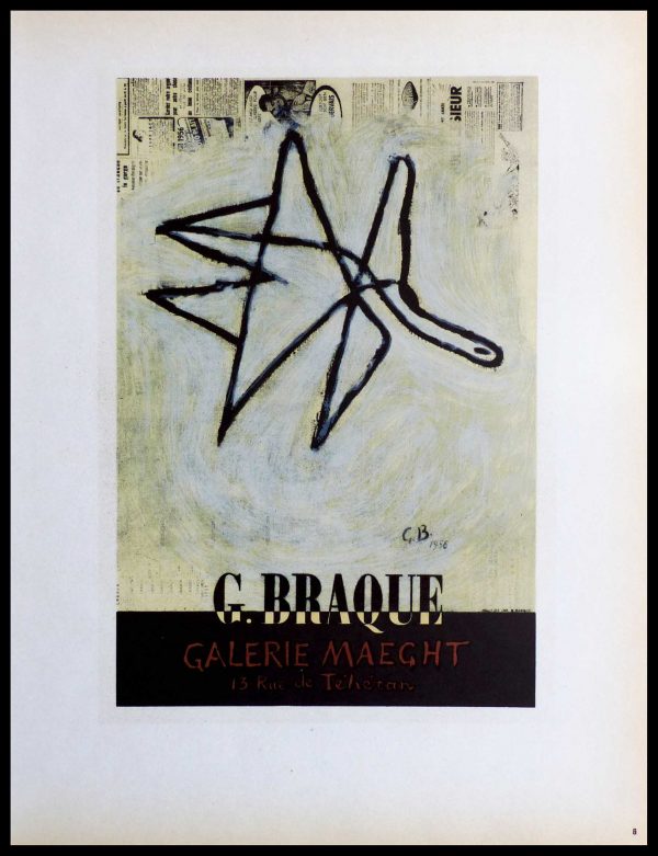 (alt="Lithography Georges BRAQUE Galerie Maeght monogrammed in the plate 1959")