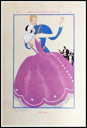 (alt= "Original lithography stencil Georges LEPAPE art deco Modes et Manières d'Aujourd'hui1919")