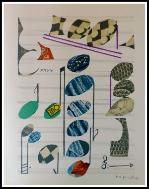 (alt="lithography Alberto MAGNELLI Musical composition signed in the plate limited edition")