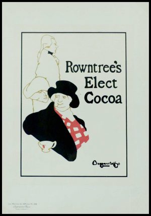 (alt="original lithography art nouveau BEGGARSTAFF Rowntree's Elect Cocoa signed in the plate from Masters of poster printed by CHAIX")