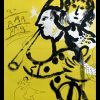 (alt="original vintage poster lithography Galerie Maeght PARIS le clown musicien Marc CHAGALL unsigned printed by MOURLOT Paris")