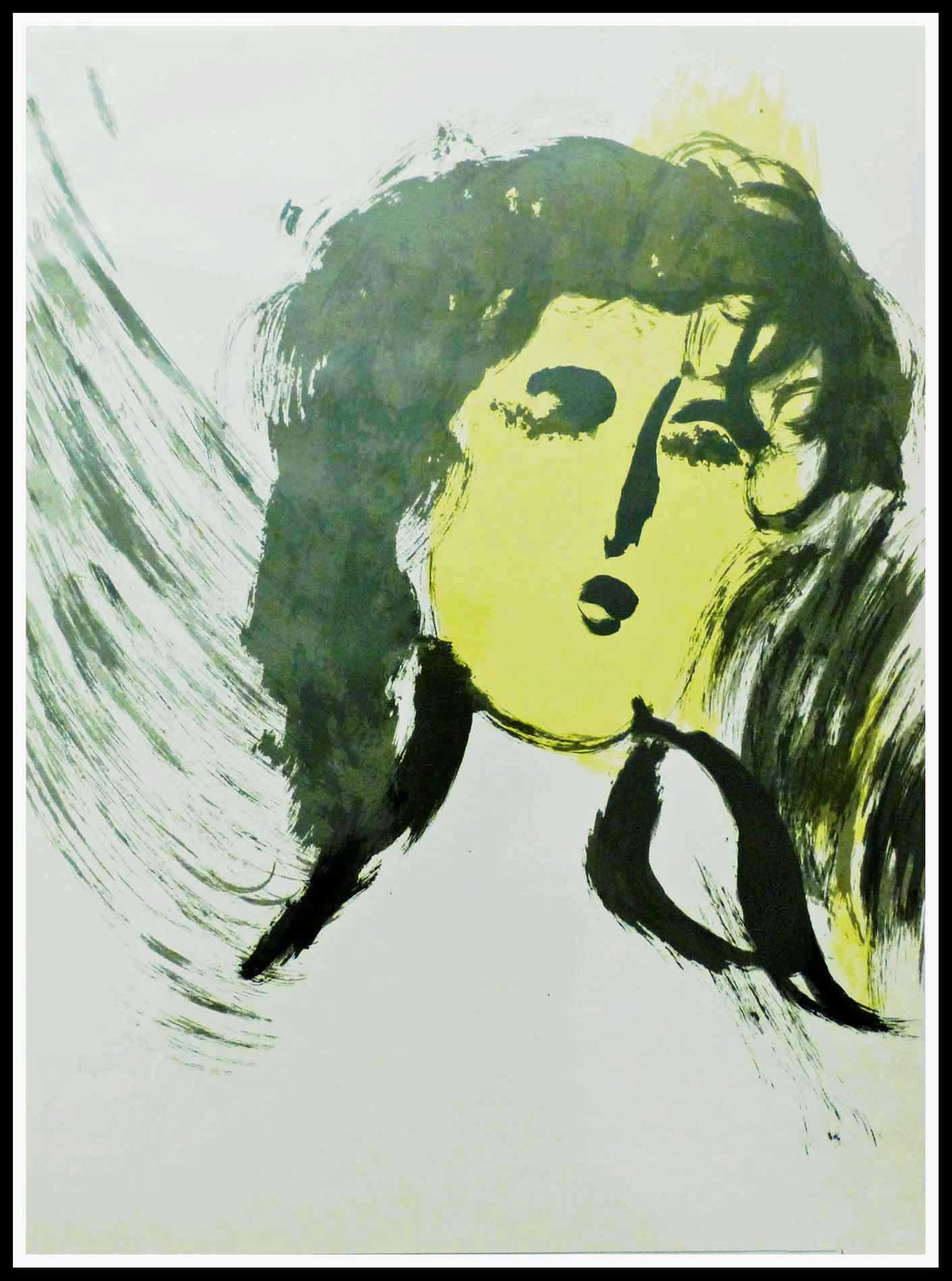 Lithographie originale Marc chagall Bible L ange 1956 38 x 28 cm edition limitee 6500 exemplaire