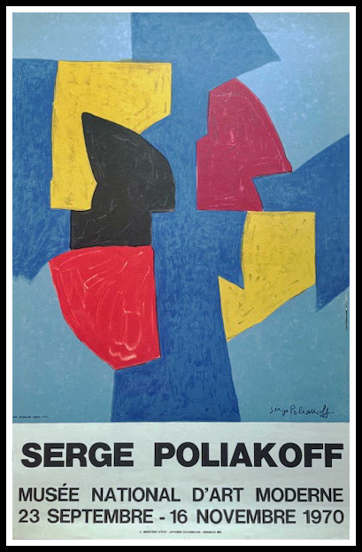 Serge POLIAKOFF Musée National d'Art Moderne 1970 Ch. Sorlier Graveur Litho signé Imprimerie Mourlot