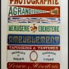 (alt="original lithograph - Attributs au pochoir modèles d enseignes et inscription Grand Bazar Universel - A. CHARAYRON et Léon DURAND éditeur Raymond BILARD Le Mans 1914")