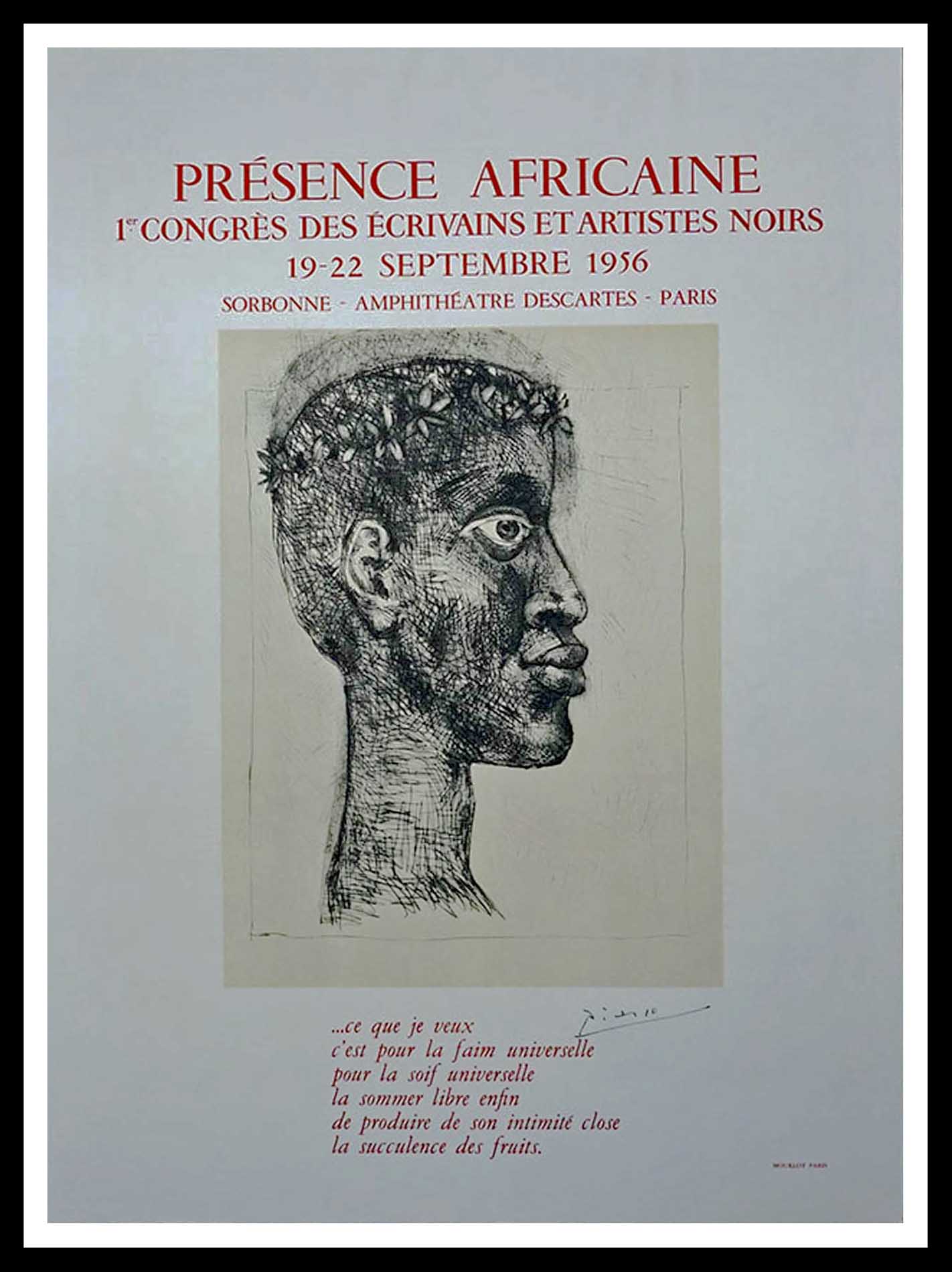 Picasso, Congres des ecrivain et artistes africains