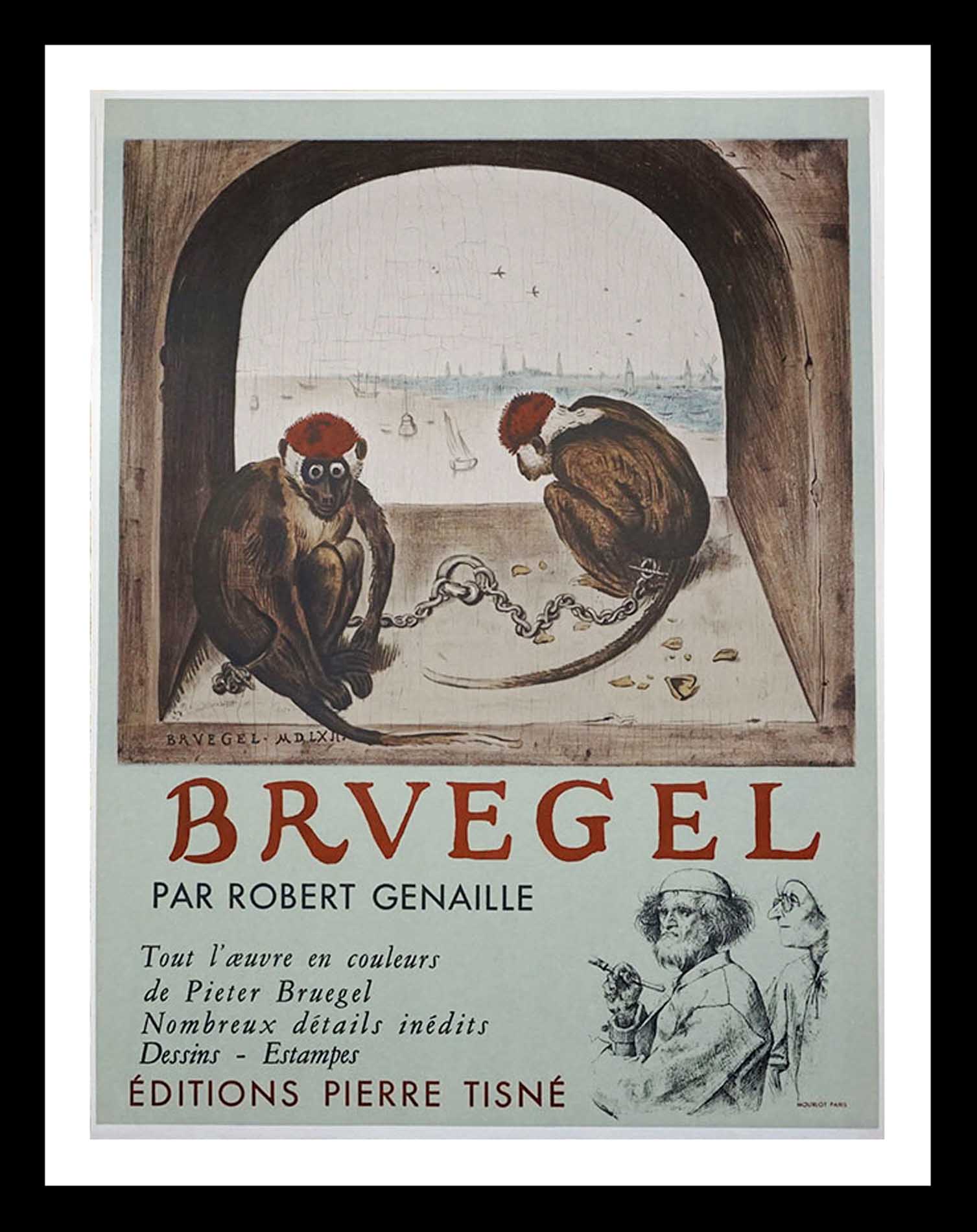 Bruegel par Robert Genaille Edition Pierre Tisné 65 x 49 cm MOURLOT 1954