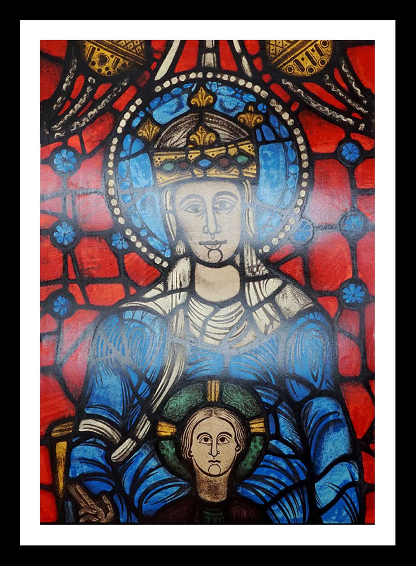 CHARTRES Notre Dame de la Belle verriere vitrail avant la lettre 75.5 x 49 cm A+ MOURLOT 1954