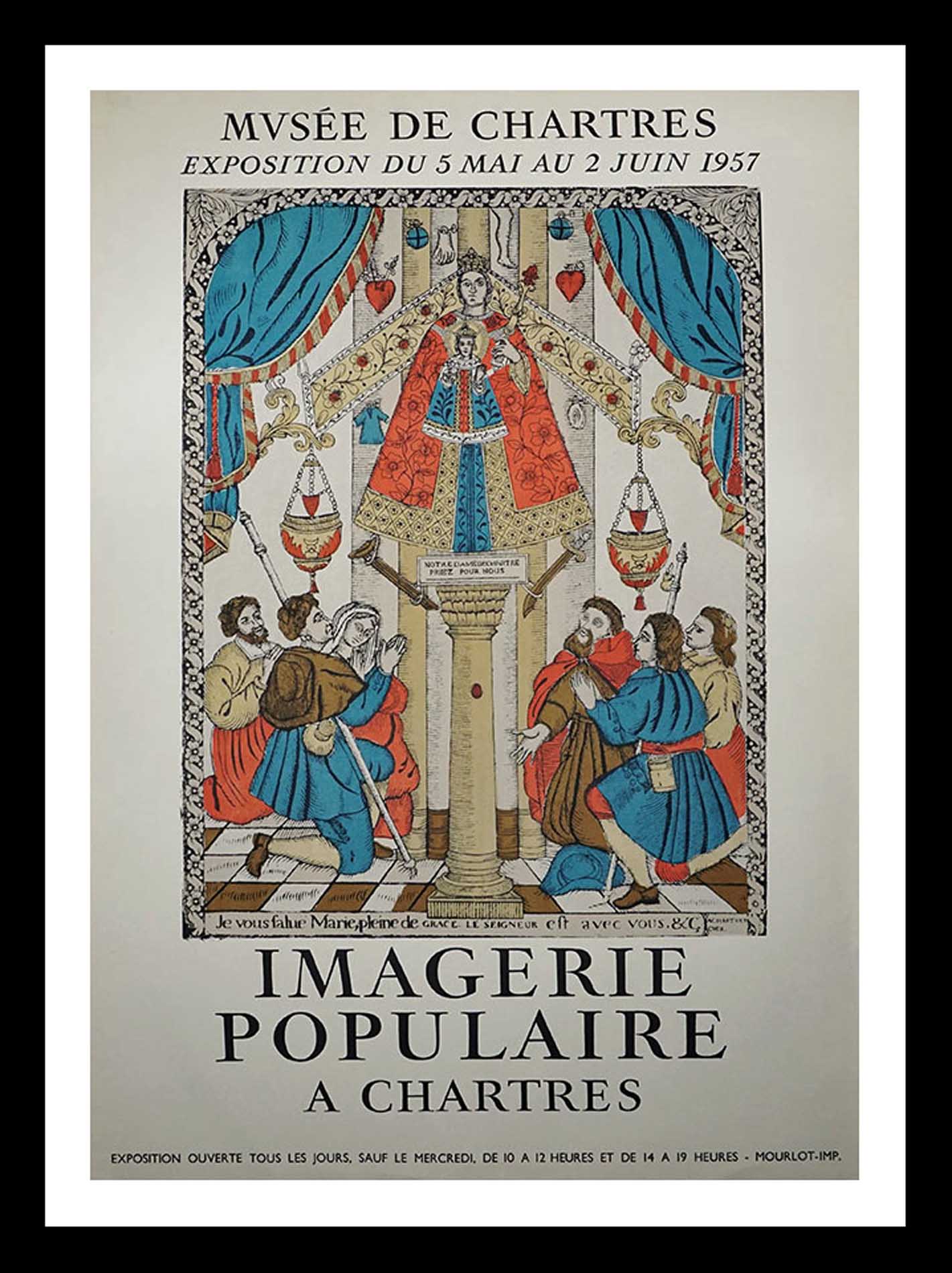 Imagerie populaire, Musee de Chartres 74 x 52cm condition A+ Imprimerie Mourlot