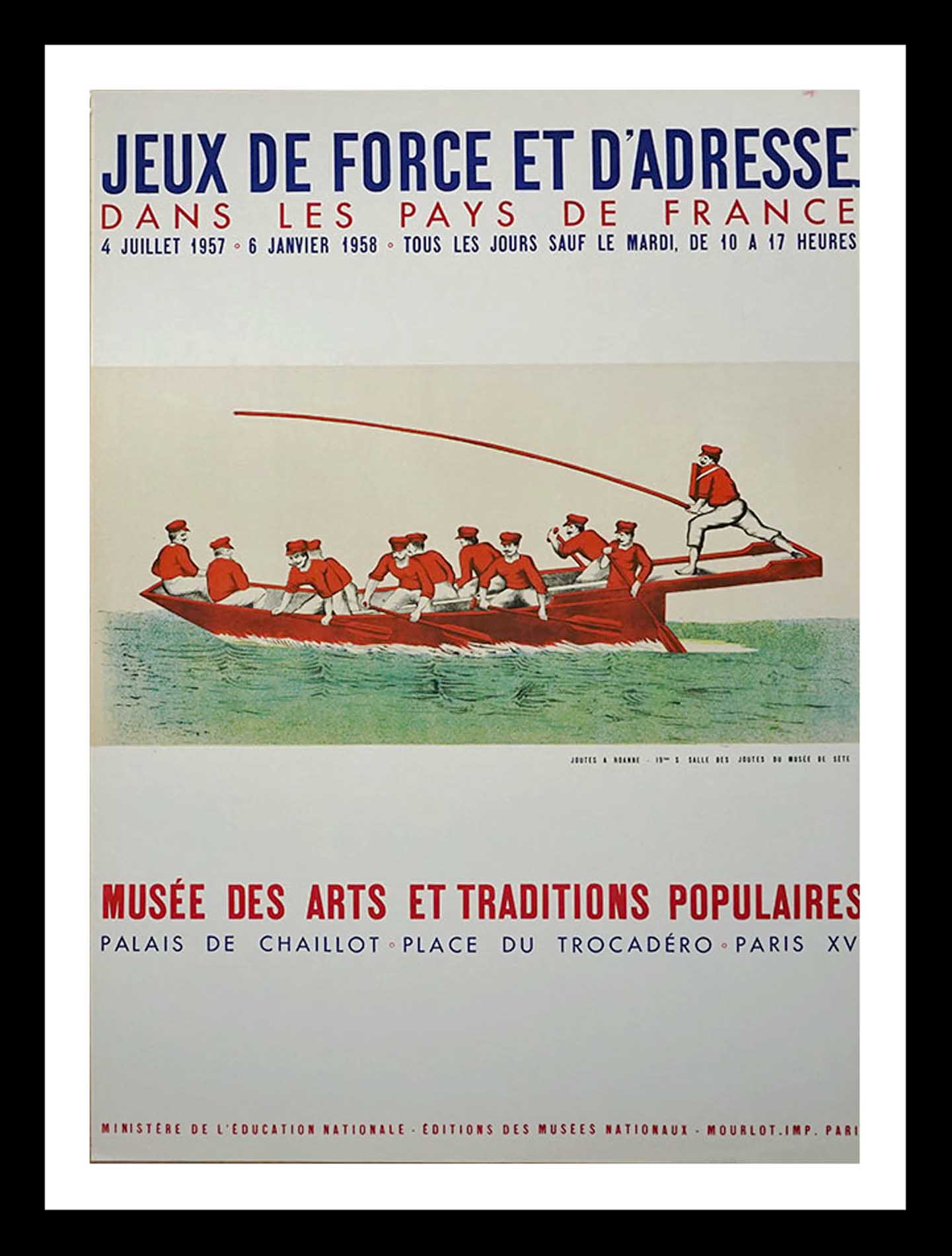 Jeux de force et d'adresse, Musee des Arts et Traditions populaires Anonyme 65 x 46 cm A+ MOURLOT 1957