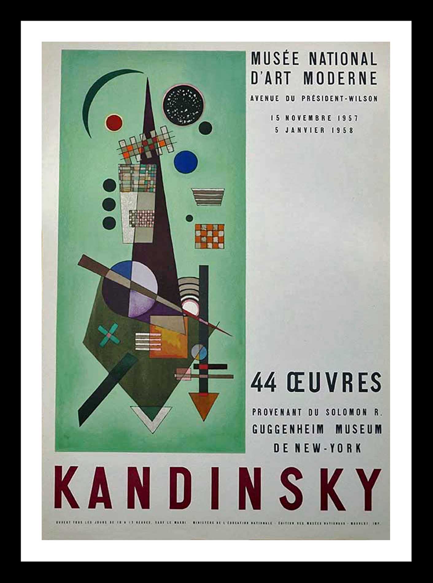 Kandinsky-Musée d'Art moderne 72.8 x 51 cm condition A+ Imprimerie MOURLOT