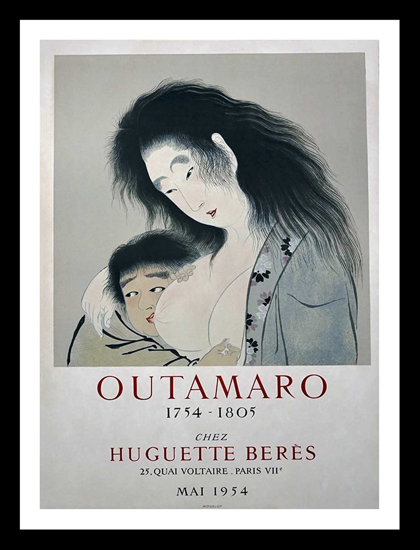 Outamaro, Galerie Huguette Beres 67 x 47 cm condition A+ MOURLOT 1954