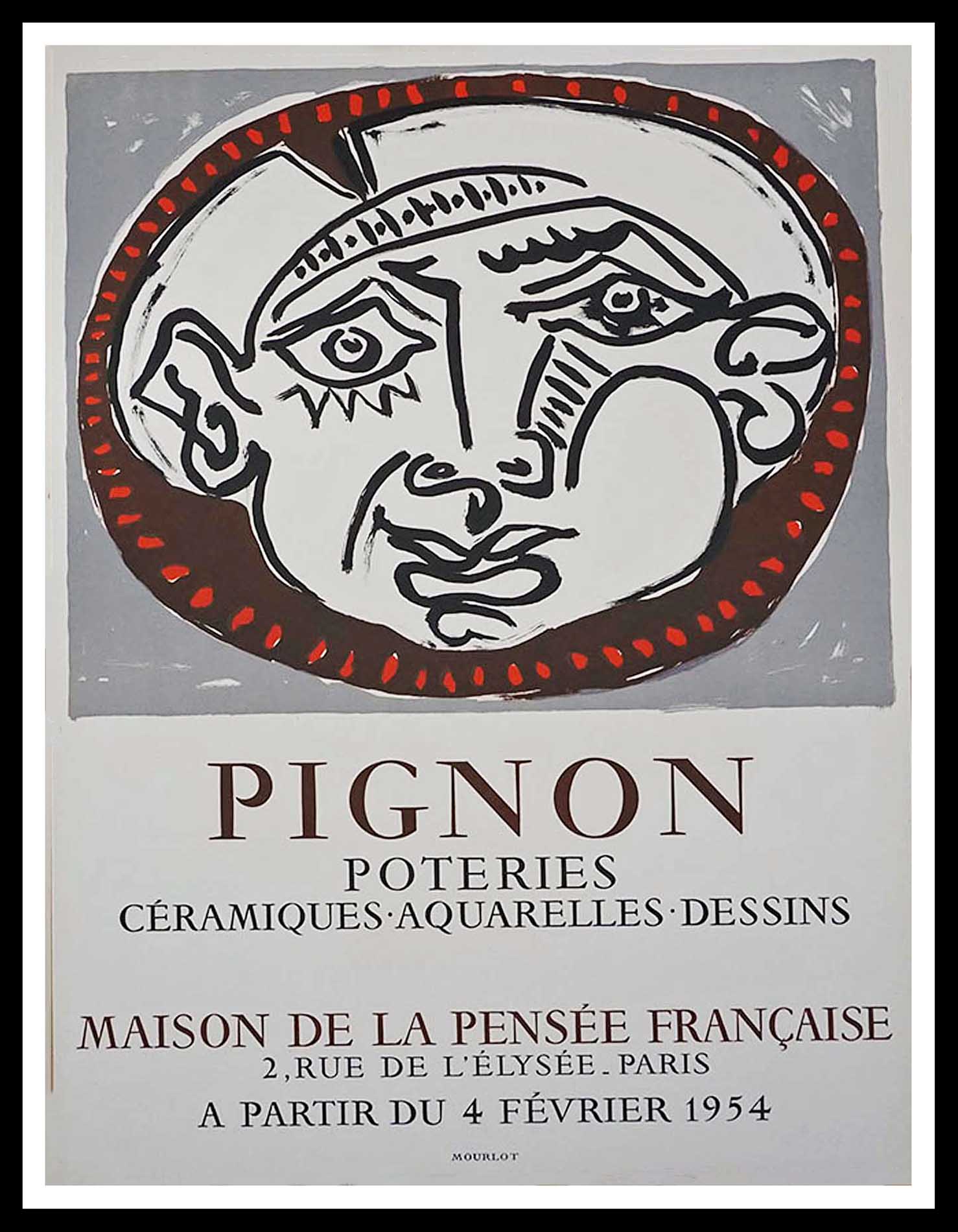 Pignon, Poteries, Ceramique, Aquarelles, Dessin, Maison de la pensee francaise 64 x 48.5 cm A+ MOURLOT 1954