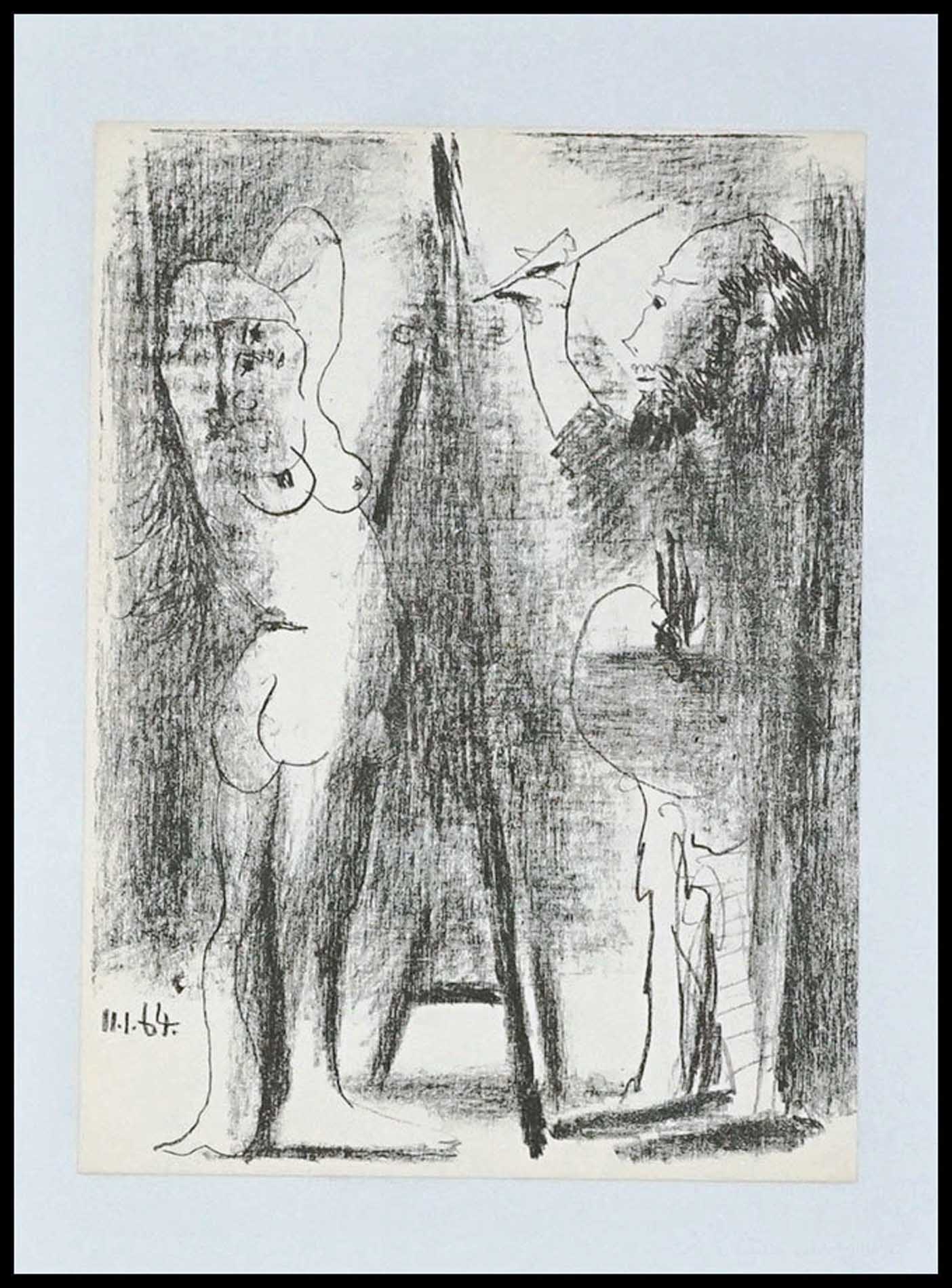 Pablo Picasso, Le peintre et son modele, Lithographie, Original Lithograph