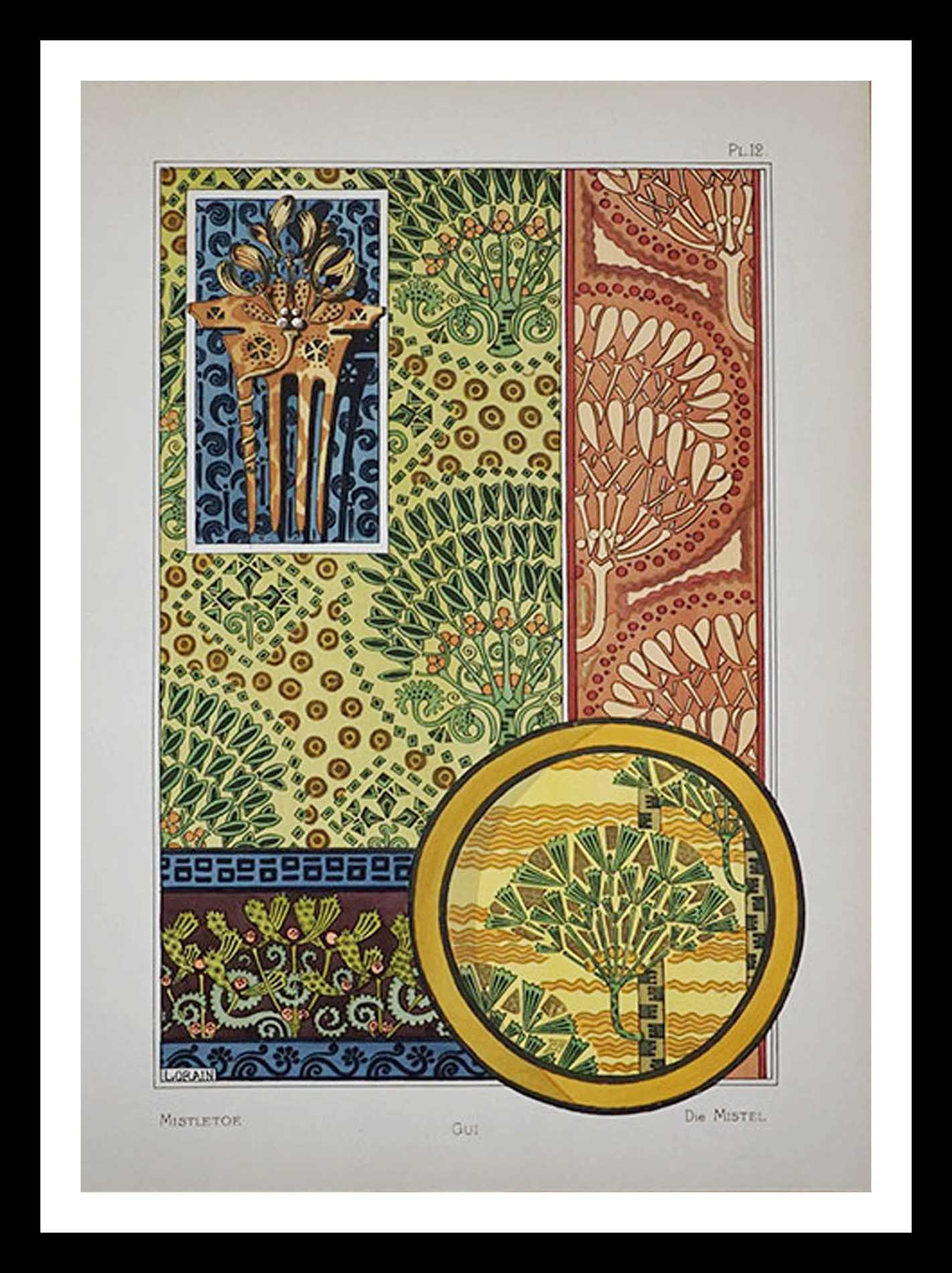 planche 12 La plante et ses applications ornementales Eugène Grasset 33 x 46 cm A+ Librairie Centrale des Beaux Arts E. Lévy editeurs 1896