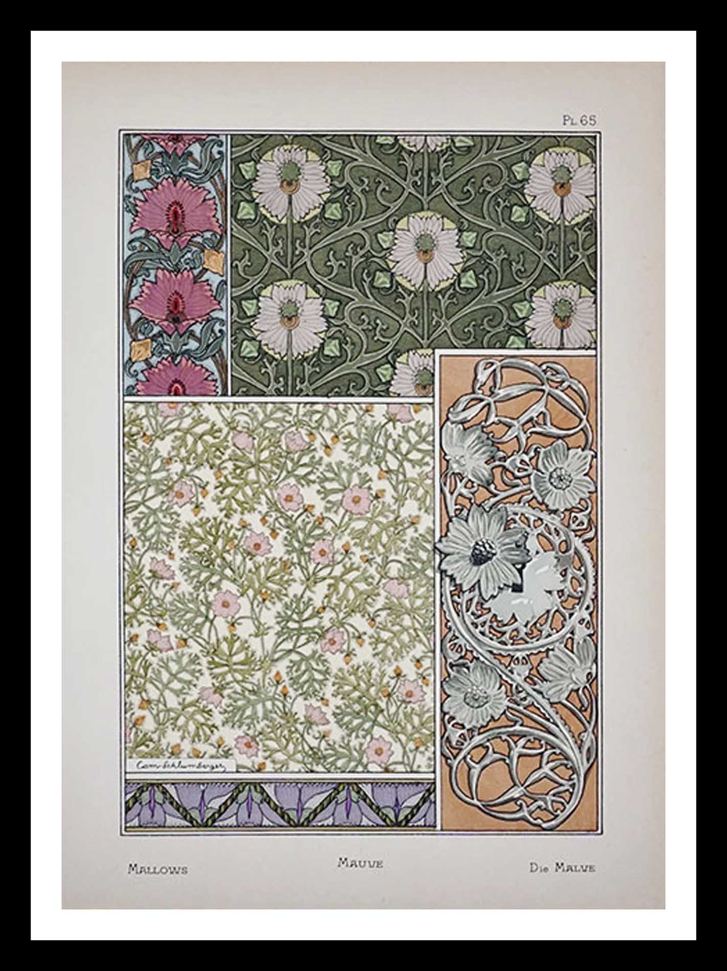 planche 65 La plante et ses applications ornementales Eugène Grasset 33 x 46 cm A+ Librairie Centrale des Beaux Arts E. Lévy editeurs 1896